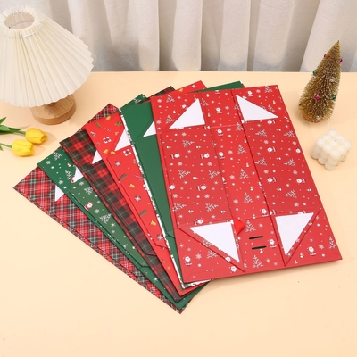 Pequeña empresa Unique cinta para calcetines de lujo de cartón personalizado caja de regalo de Navidad con cierre magnético laminado UV