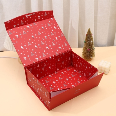 Pequeña empresa Unique cinta para calcetines de lujo de cartón personalizado caja de regalo de Navidad con cierre magnético laminado UV