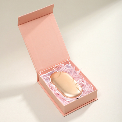 Logotipo de color personalizado Rosa Caja plegable de alta gama Color puntual Logística Caja magnética para joyas Pequeña