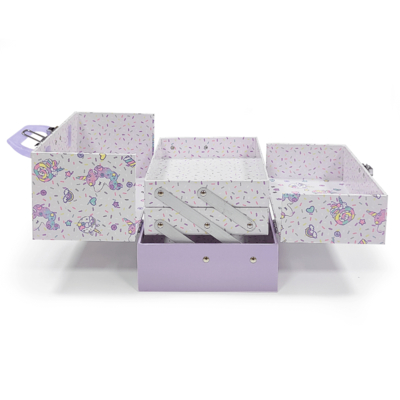 Caja de regalo de juguete personalizada para niños de lujo de cartón rígido estilo maleta con mango de metal
