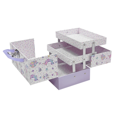 Caja de regalo de juguete personalizada para niños de lujo de cartón rígido estilo maleta con mango de metal