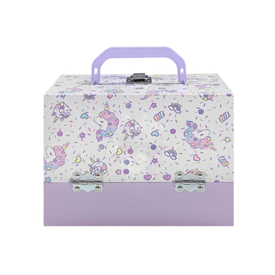 Caja de regalo de juguete personalizada para niños de lujo de cartón rígido estilo maleta con mango de metal