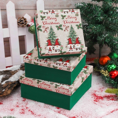 Cajas de regalo de Navidad con cinta de impresión personalizada Cajas de regalo de Navidad de poliéster para Navidad Envase festivo al por mayor