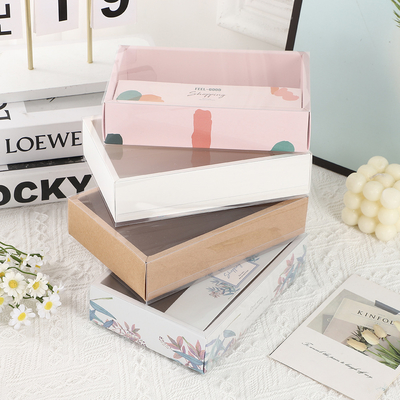 Caja de regalo personalizada de ropa personalizada de alta calidad para calcetines, ropa interior, accesorios, embalaje, diseño de manga con ventana