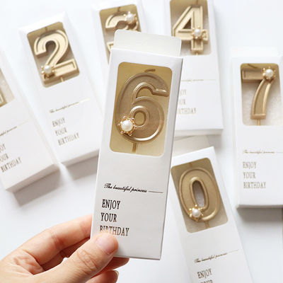 Caja de regalo personalizada con impresión a color para velas de cumpleaños con números, caja de regalo pequeña