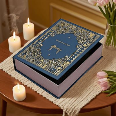 Impresión personalizada de lujo en forma de libro caja de regalo embalaje para velas de marca Premium Solución de regalo de bodas y vacaciones