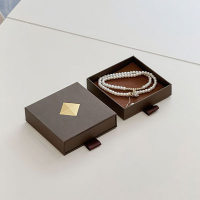 Logotipo personalizado Eco Amigable Impreso Rígido Rígido Reciclar Estilo de Papel Embalaje Cartón Caja de cajón Deslizante Para Joyería