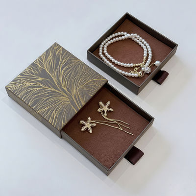 Logotipo personalizado Eco Amigable Impreso Rígido Rígido Reciclar Estilo de Papel Embalaje Cartón Caja de cajón Deslizante Para Joyería