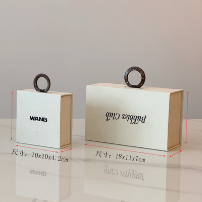 Collar de Joyería Blanco Diseño Personalizado Caja de Presentación Magnética Logotipo Personalizado Anillo Pendiente Collar Pulsera Embalaje Caja de Papel