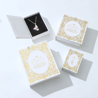 Caja magnética de lujo personalizada al por mayor para collar y aretes, caja de almacenamiento de joyas