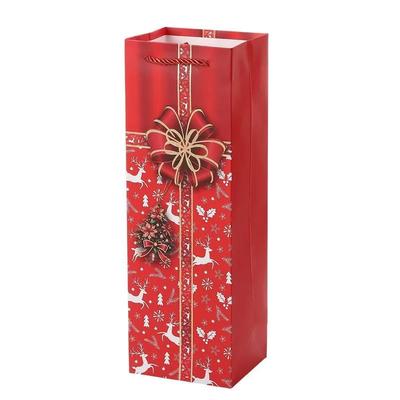 Bolsas de papel personalizadas impresas con su propio logotipo Bolsas de regalo de Navidad de papel para embalaje de vino