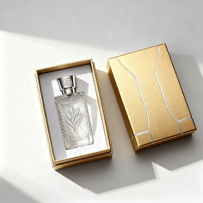 Caja de perfumes de alta calidad nueva a medida Logotipo de papel de oro Impreso tapa y base Caja de estampado caliente Caja rígida para joyería Regalo de perfumes