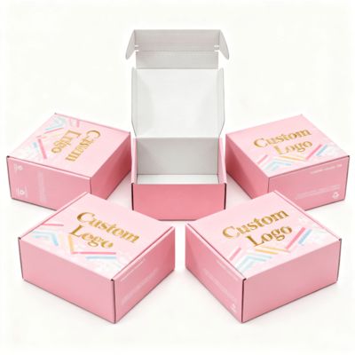 Cajas de papel corrugado personalizadas de lujo, cajas de regalo de cartón, correo, embalaje, contenedor de envío para embalaje de ropa