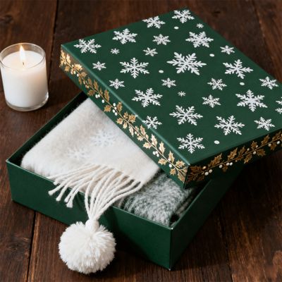 Cajas de regalo de Navidad de lujo personalizadas Cartón rígido mate para embalaje Bufanda vestido ropa interior camisa Materiales asépticos reciclados