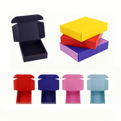 Caja de cartón corrugado personalizada de 13*13*3 cm, pequeña, colorida, para envío de ropa, laminación brillante, materiales reciclados para envío de velas
