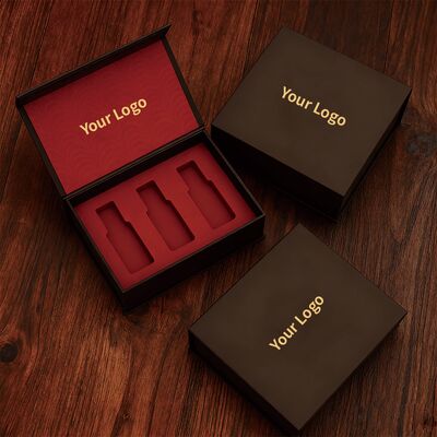 Cajas de papel personalizadas con logotipo personalizado Caja de regalo magnética con inserción de espuma Cosméticos rígidos de lujo para maquillaje Perfume