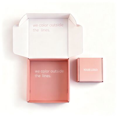 Caja de regalo de cartón rosado plegable y corrugado personalizado Emballaje con logotipo personalizado acepta