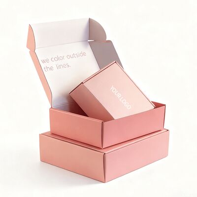 Caja de regalo de cartón rosado plegable y corrugado personalizado Emballaje con logotipo personalizado acepta