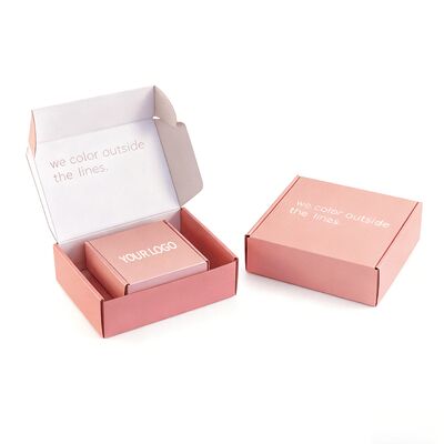 Caja de regalo de cartón rosado plegable y corrugado personalizado Emballaje con logotipo personalizado acepta