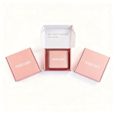 Caja de regalo de cartón rosado plegable y corrugado personalizado Emballaje con logotipo personalizado acepta