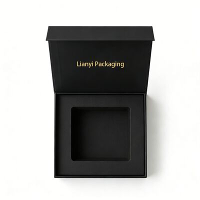 Cajas de papel biodegradables de lujo con logotipo personalizado premium, cajas de regalo rígidas magnéticas negras de cartón