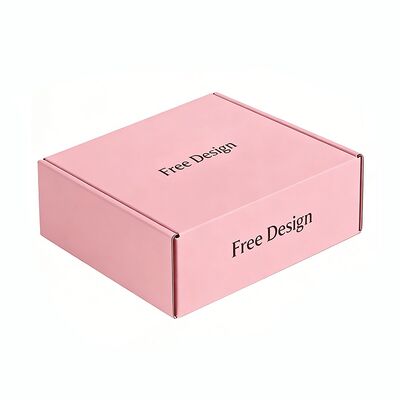 Cajas de embalaje de cartón corrugado rosa impresas personalizadas al por mayor, caja de envío postal