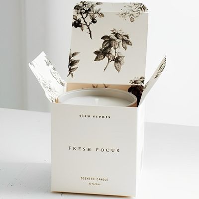 Papel de revestimiento UV Cajas de recolección de papel de recolección Cajas plegables cuadradas Caja de almacenamiento de velas perfumadas