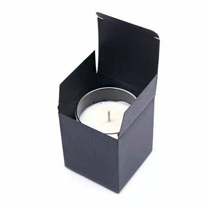 Tipo de revestimiento de plástico Pedido personalizado Higi Logotipo de papel de oro con revestimiento UV Caja de velas pequeña 4x4x4