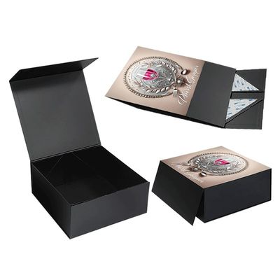 Caja de embalaje de conjunto de vidrio para banquetes con acabado con logotipo UV personalizado y cierre magnético plegable