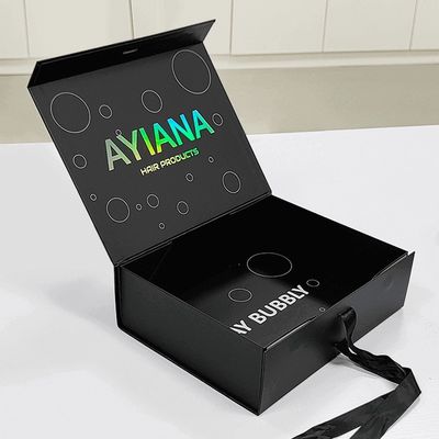 157art Papel de 2 mm de cartón Elegante caja de regalo plegable con cierre magnético