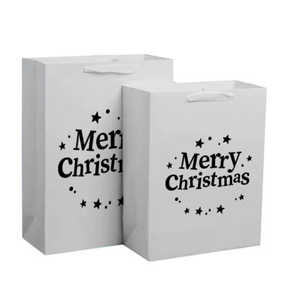 Bolsas de papel Kraft reciclables de papel caliente / UV / barniz bolsas de regalo de Navidad