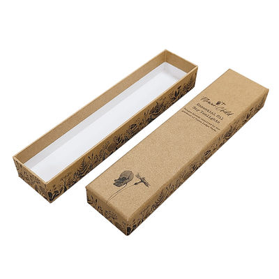 Papel de lujo de diseño artesanal de marfil papel tapa y base de cartón joyería embalaje caja de regalo con espuma