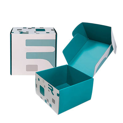 Tamaño personalizado Logotipo Cajas de envío de correo mixtas de color blanco y azul Cajas de correo corrugadas reciclables Kraft