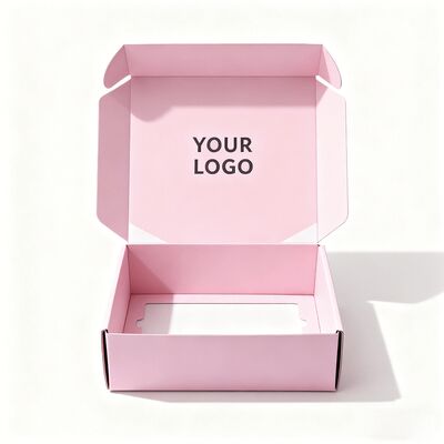 Caja de envío rosa premium personalizada Cajas de cartón reciclables de papel cosmético para embalaje de maquillaje