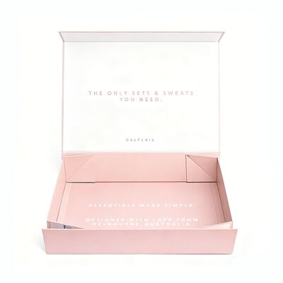 Paquete de ropa de lujo de alta gama Cajas de regalo de papel plegables magnéticas ecológicas personalizadas para ropa interior