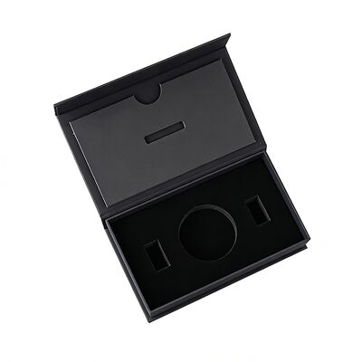 Caja de regalo plegable magnética negra de lujo personalizada para joyas Perfume iPhone vela chocolate